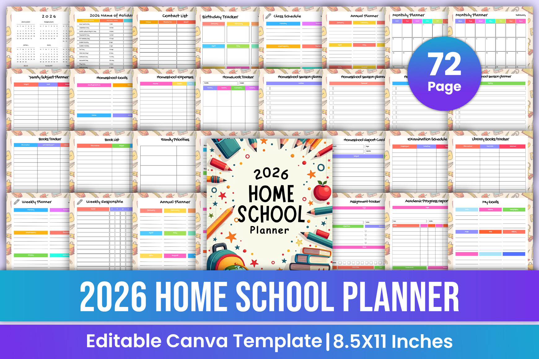 2026 Home School Planner Canva Template Graphic by Mustafiz · Creative ...