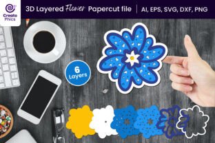3D Layered Flower Paper · Creative Fabrica