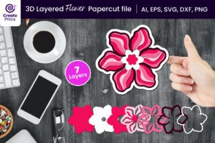 3D Layered Flower Paper · Creative Fabrica