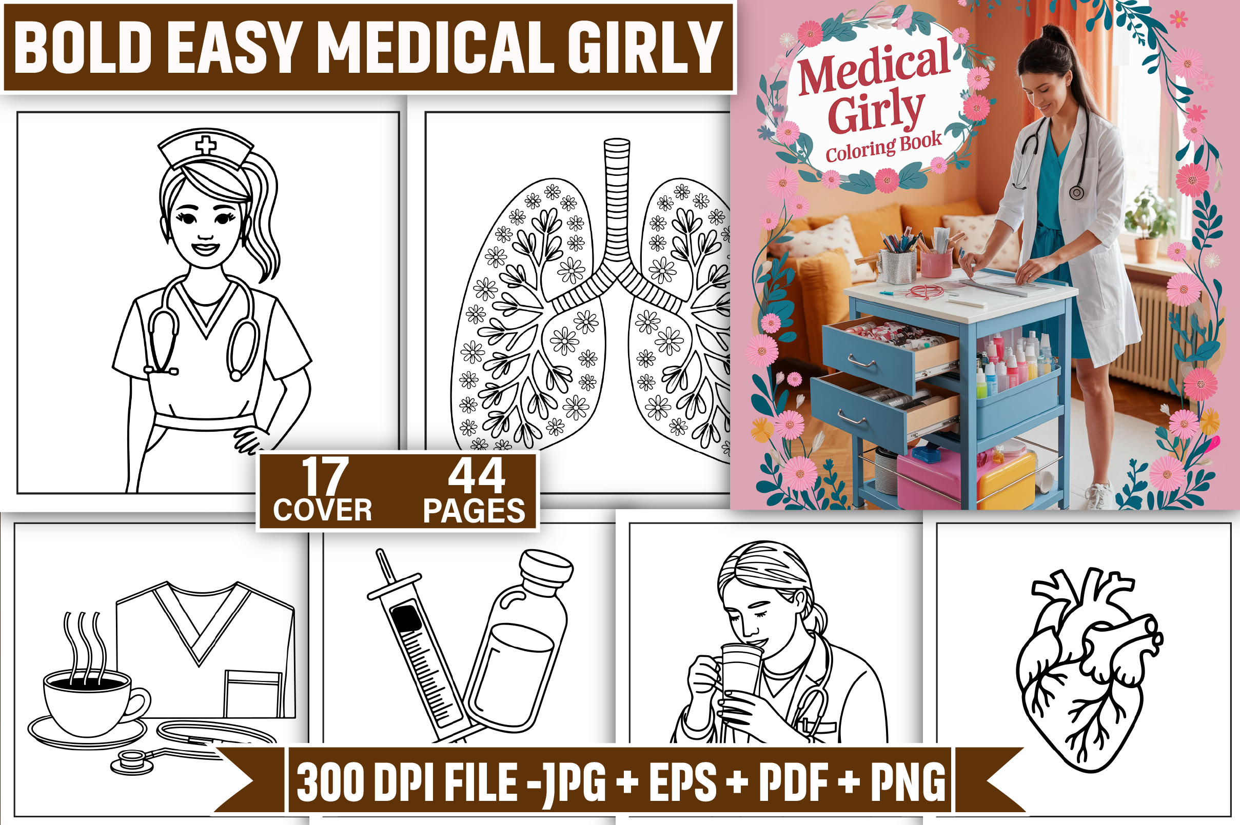 Bold & Easy Medical Girly Coloring Pages