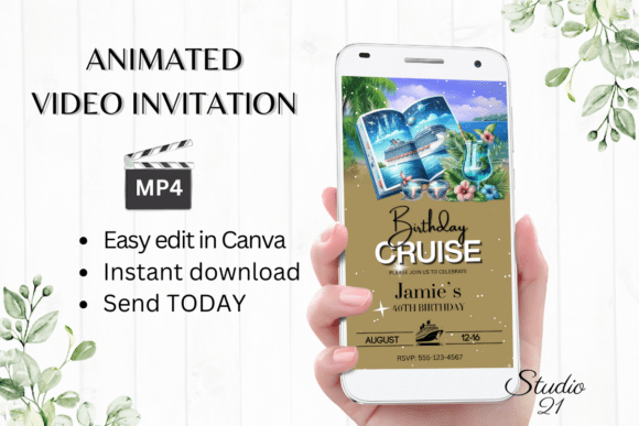 Caribbean Birthday Cruise Invite