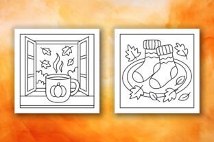 Cozy Autumn Bold and Easy Coloring Pages Graphic by Bright Little Minds ...
