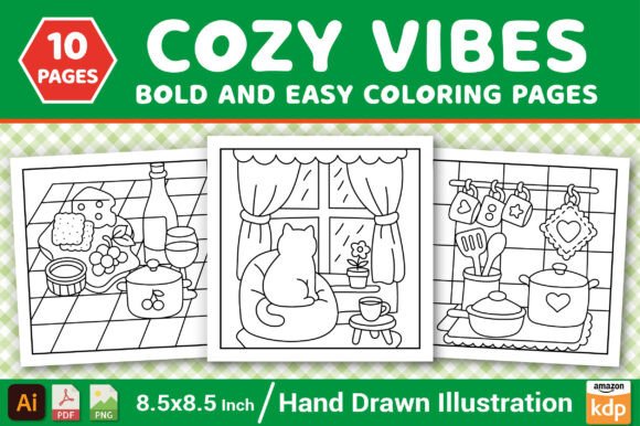 Cozy Vibes Bold and Easy Coloring Pages