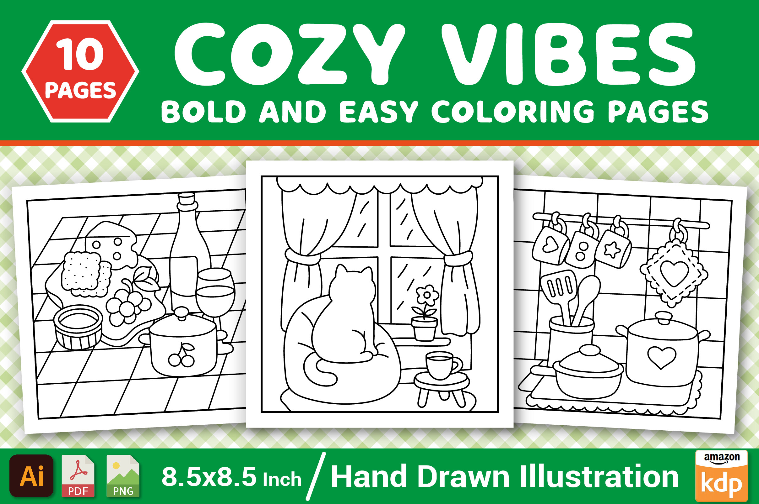 Cozy Vibes Bold and Easy Coloring Pages