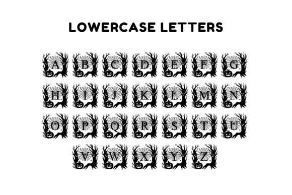 Halloween Monogram Font PNG with transparent background - Preview 5