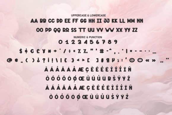Pink Bulky Font PNG with transparent background - Preview 6