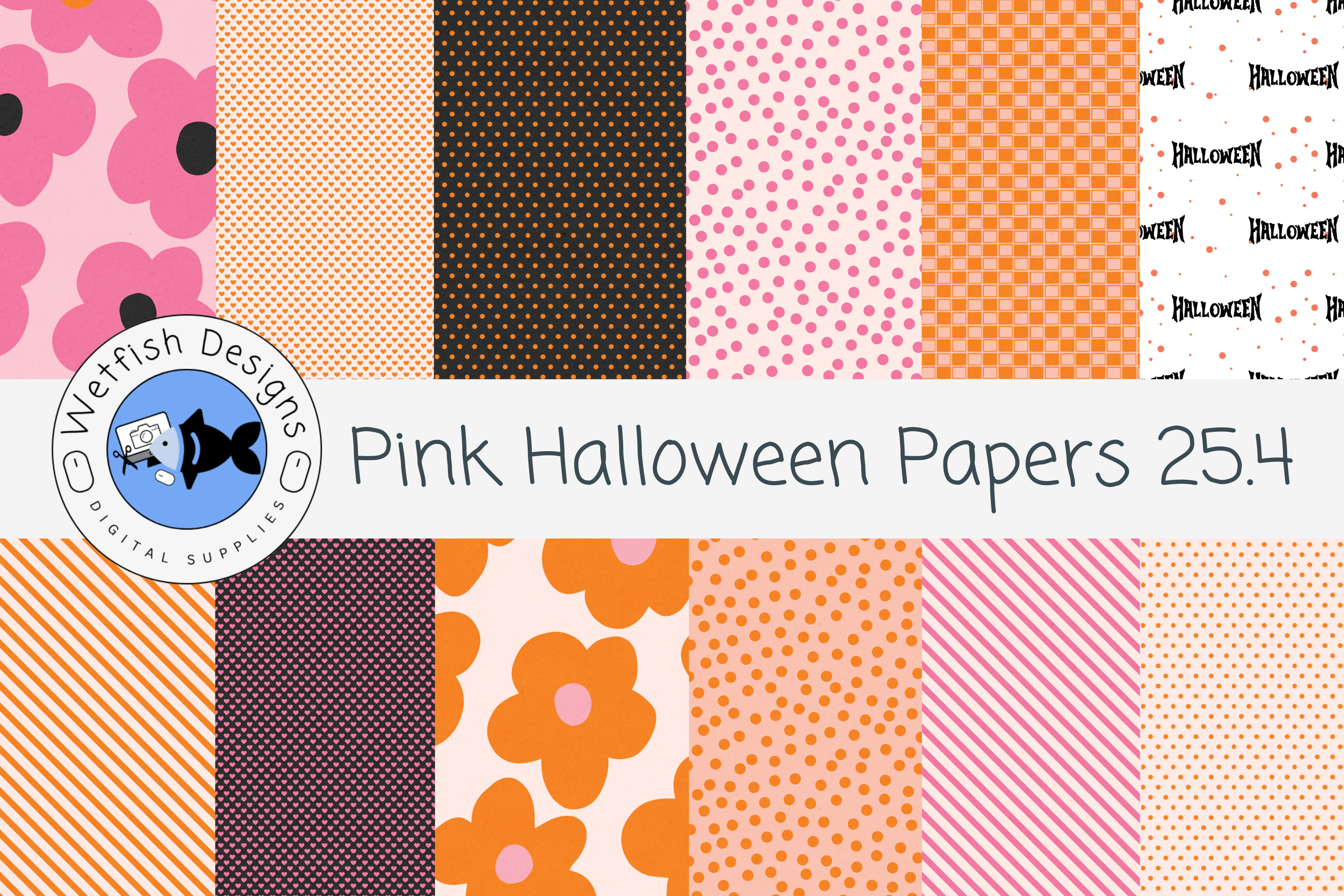 Pink Halloween Paper 25.4 Graphic by Wetfish Designs · Creative Fabrica
