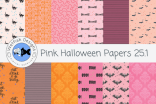 Pink Halloween Papers 25.1 Graphic by Wetfish Designs · Creative Fabrica