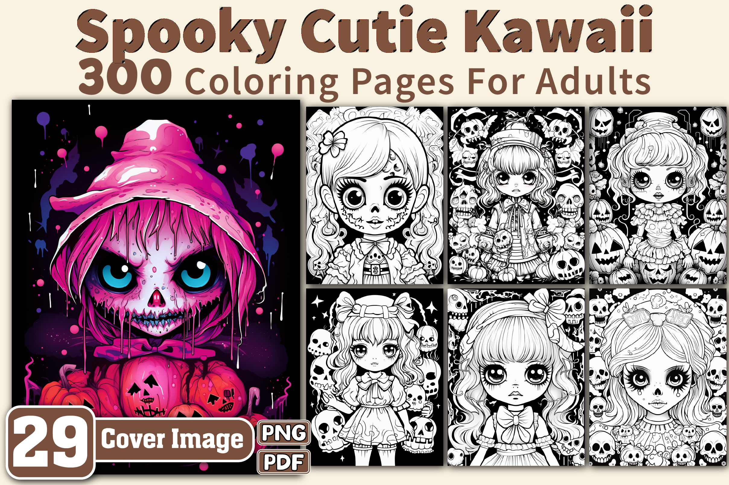 Spooky Kawaii Cuties Coloring Pages