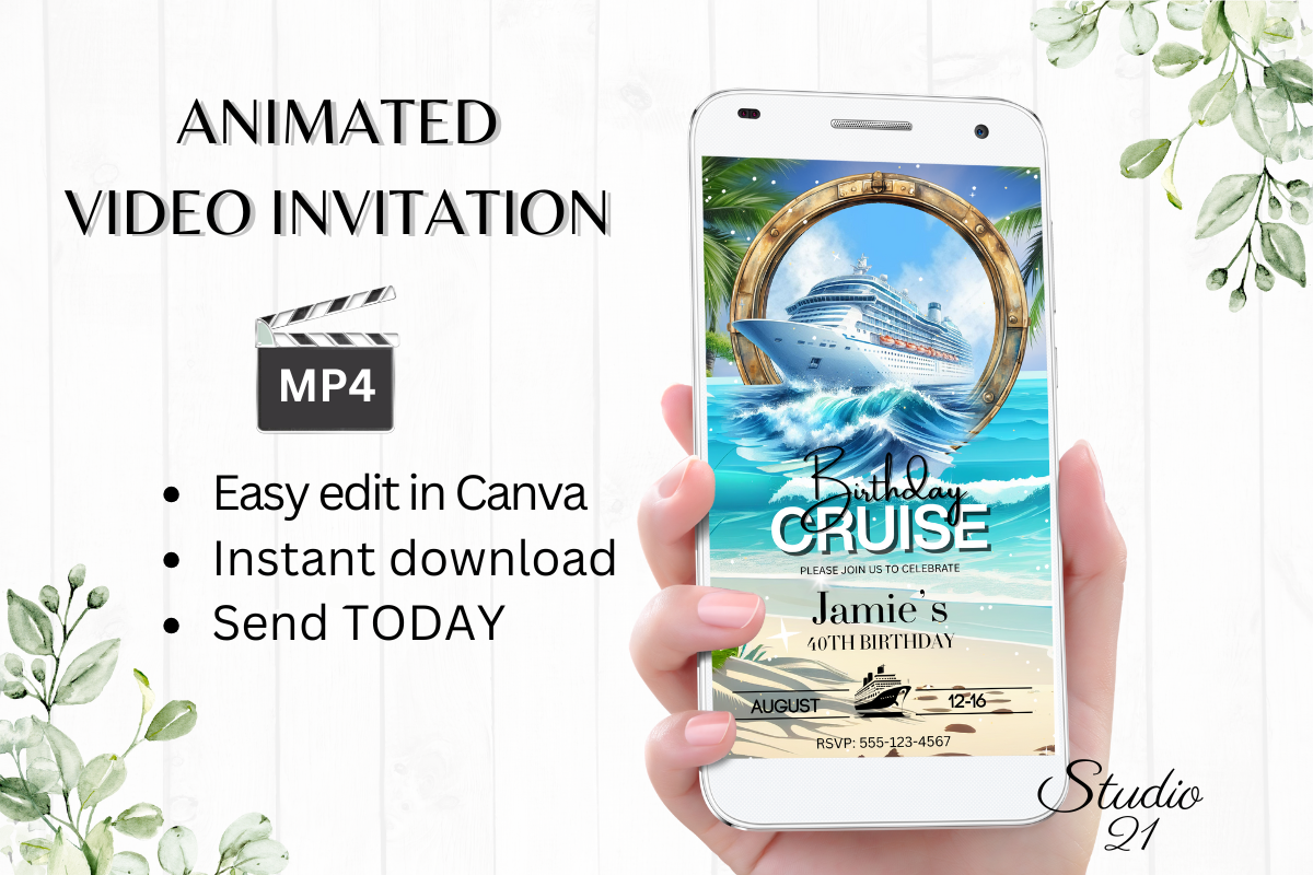 Summer Cruise Vacation Invitation