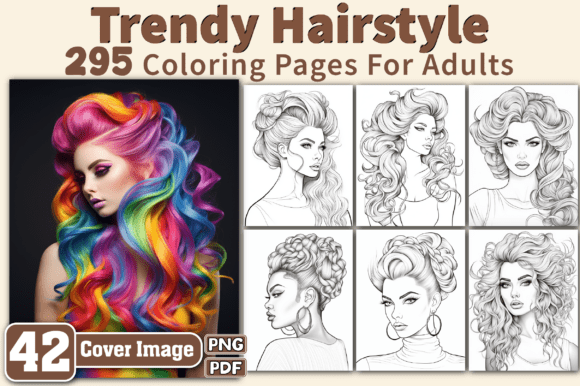 Trendy Hairstyle Coloring Pages Adults