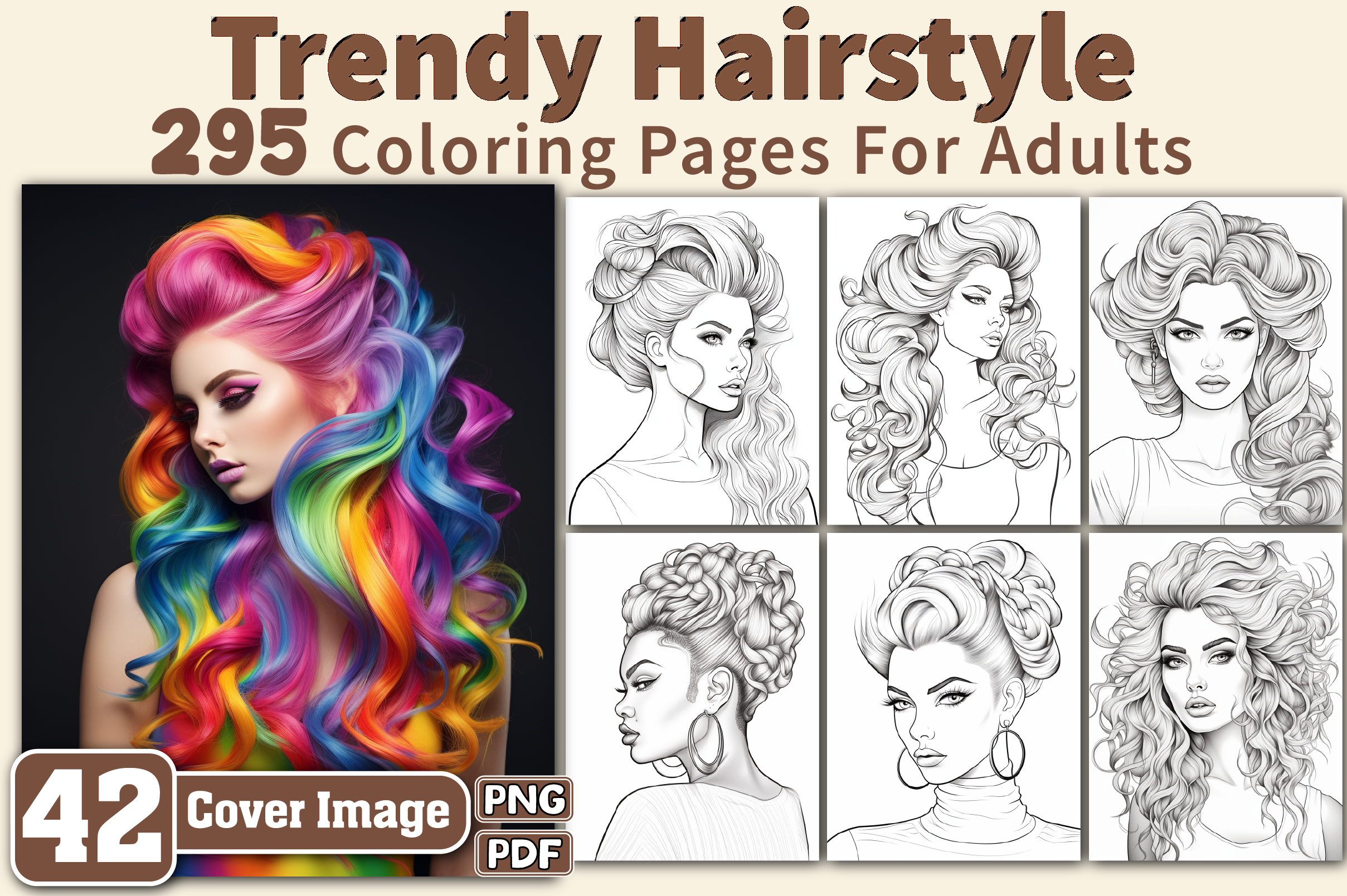 Trendy Hairstyle Coloring Pages Adults