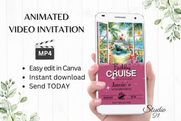Tropical Cruise Vacation Invitation