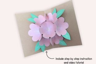 3D Flower Pop Up Card Paper Template · Creative Fabrica