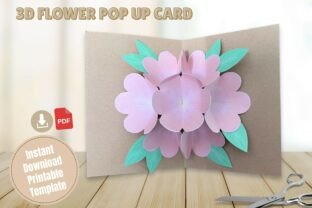 3D Flower Pop Up Card Paper Template · Creative Fabrica