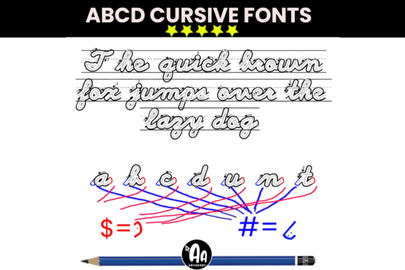 Abcd Cursive Font - Preview 2