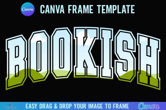 Bookish Canva Frame Varsity Book Lover