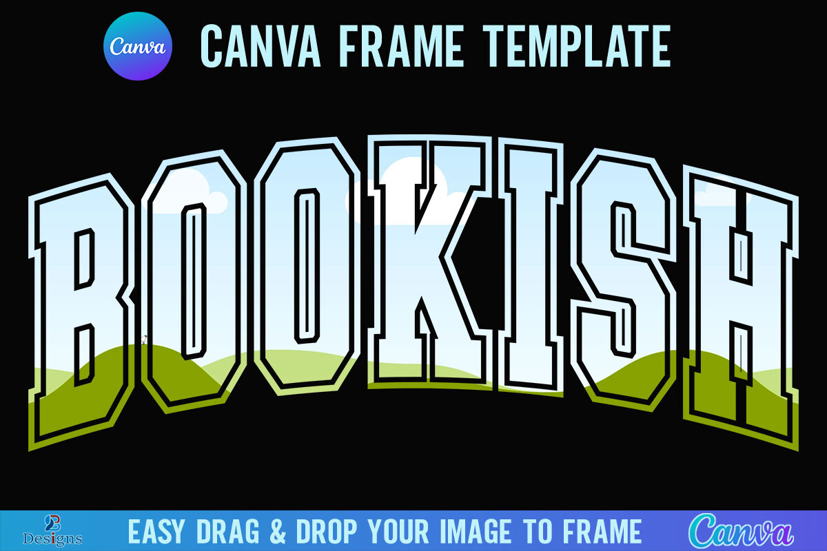 Bookish Canva Frame Varsity Book Lover