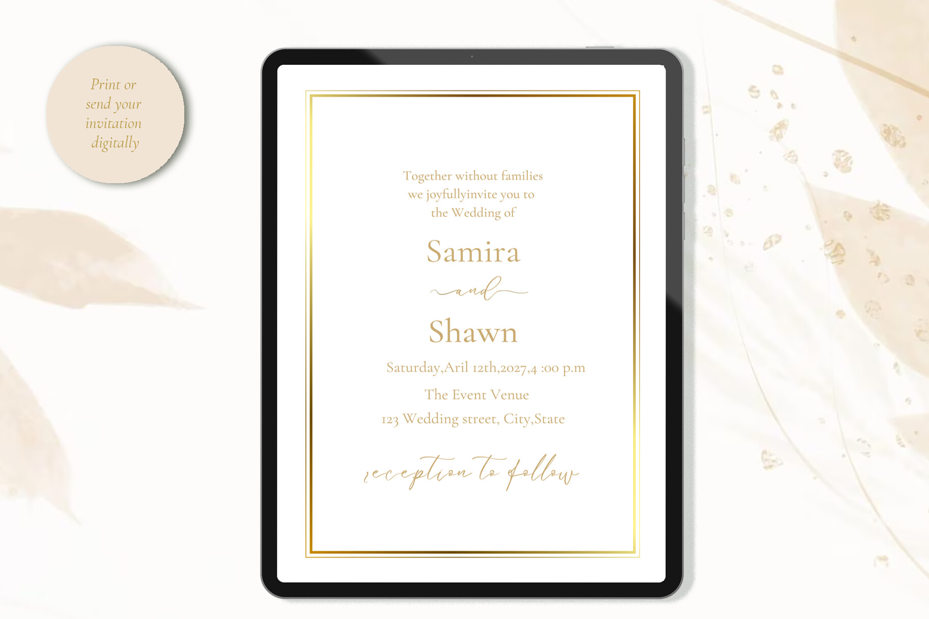 Canva Elegant Wedding Invitation Card