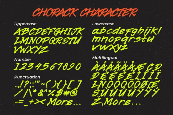 Chorack Font PNG with transparent background - Preview 1