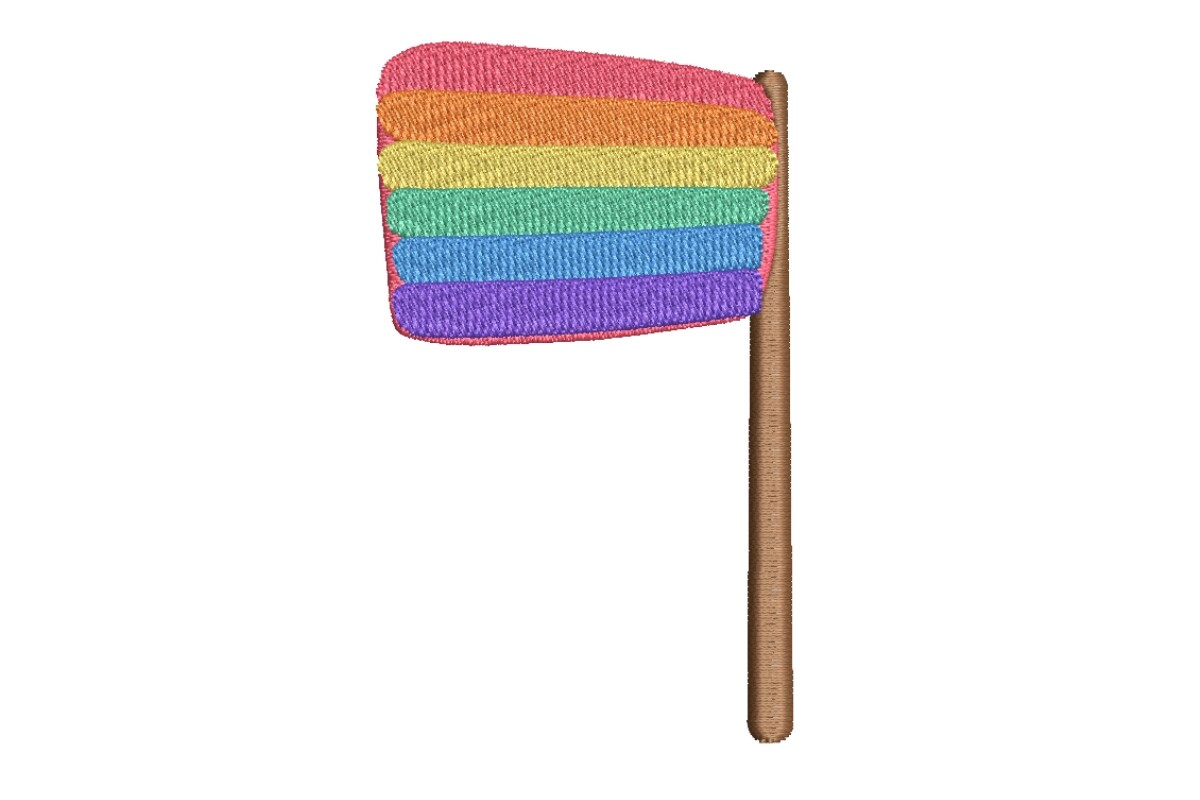 Classic Rainbow Pride Flag Embroidery Design