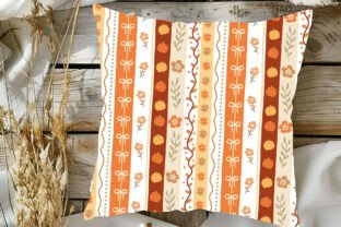 Coquette Fall Pattern Pumpkin Floral Bow Graphic by BB Art Designs ...