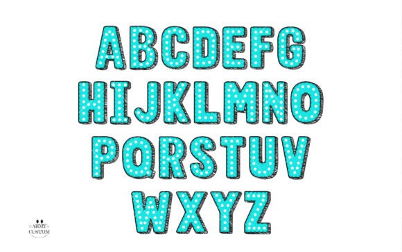 Dotted 3d Back to School Font PNG with transparent background - Preview 2