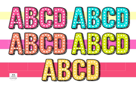 Dotted 3d Back to School Font PNG with transparent background - Preview 4
