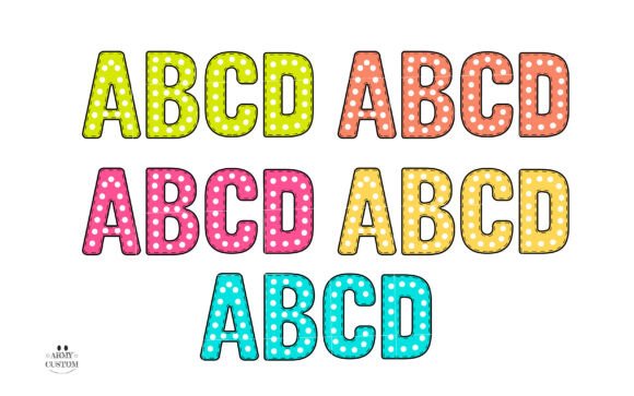 Dotted Bundle Font PNG with transparent background - Preview 4