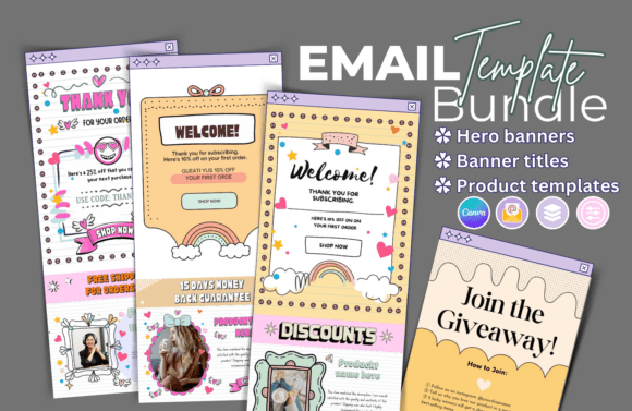 Email Marketing Templates Canva with editable email sections and banners