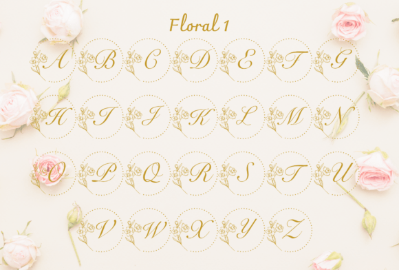 Floral Monogram Font - Preview 1