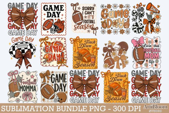Game Day Png Bundle, Football Png Design