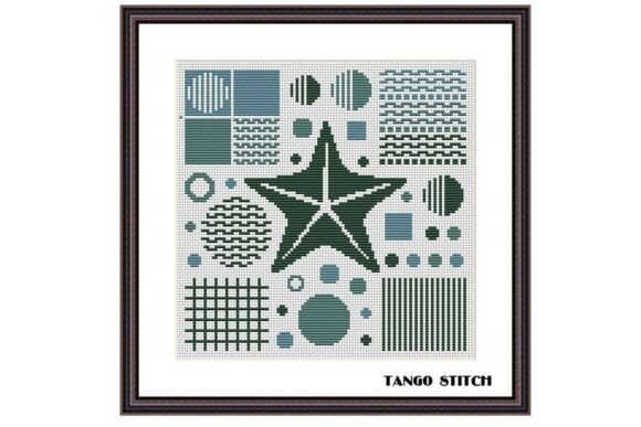 Geometric Starfish Cross Stitch Design