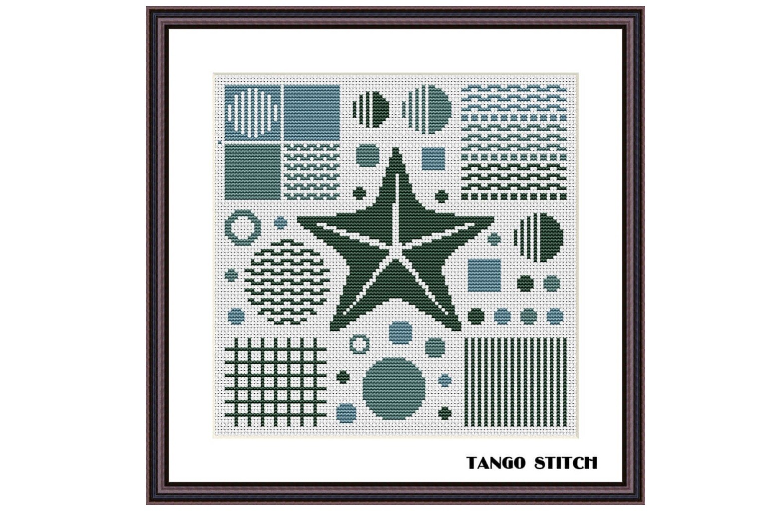 Geometric Starfish Cross Stitch Design