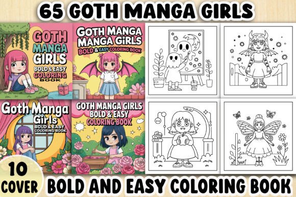 Goth Manga Coloring Book Page