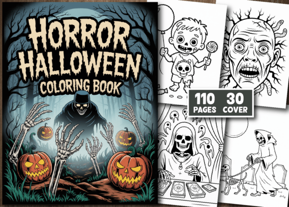 Horror Halloween Coloring Book for Adult