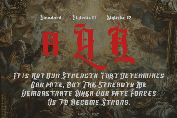 Nushyca Font font preview - 2