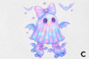 Pastel Iridescent Halloween Ghost Bundle Graphic by Crimson Rain ...