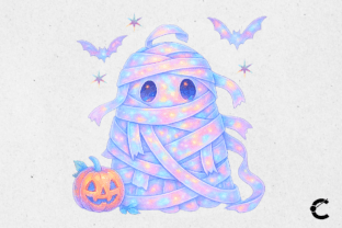 Pastel Iridescent Halloween Ghost Bundle Graphic by Crimson Rain ...