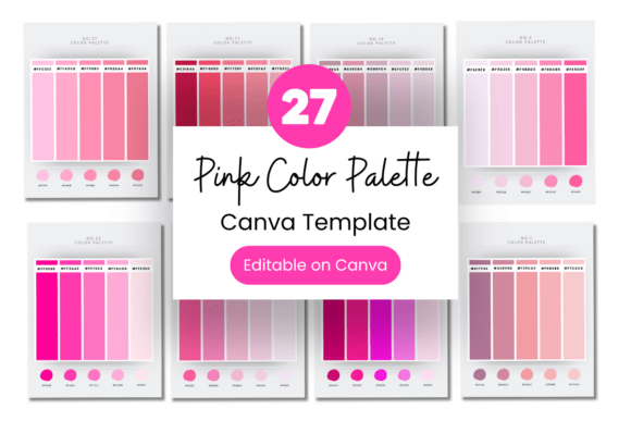 Pink Canva codes graphics color palette with hex codes