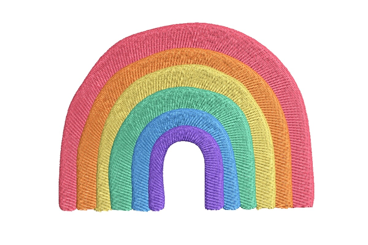 Vibrant Classic Rainbow Embroidery Design