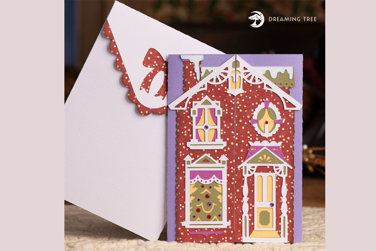 Victorian House Gatefold Card SVG file