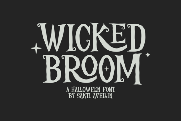 Wicked Broom Font: Handcrafted Curly Halloween Typeface with Ligatures