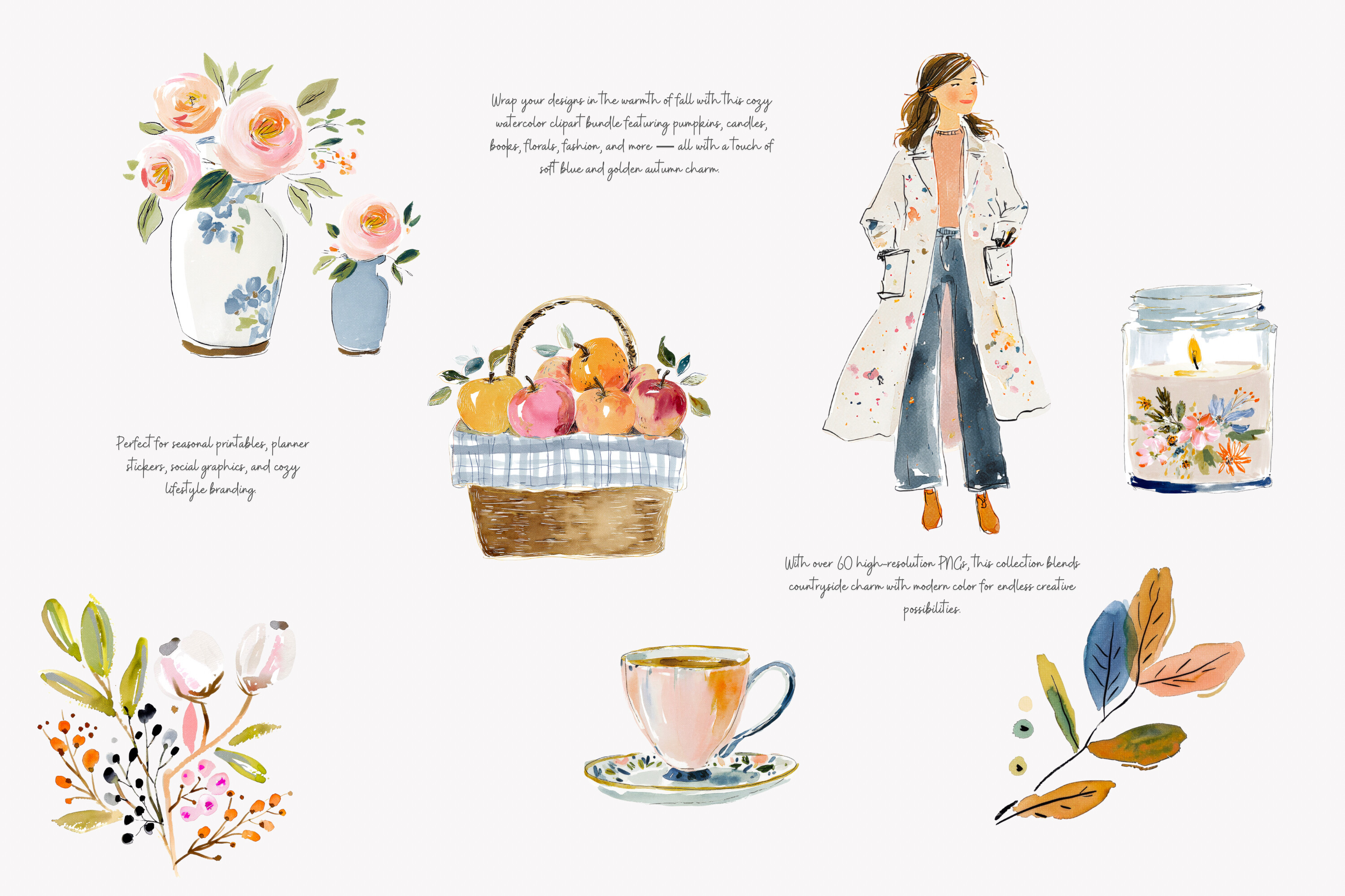 Autumn Clipart Cozy Cottage Set - photo 4