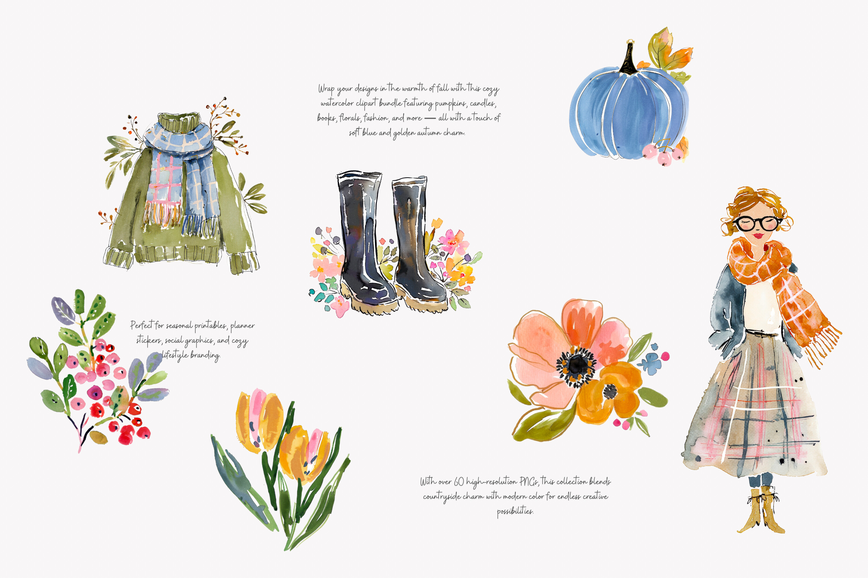 Autumn Clipart Cozy Cottage Set - photo 5