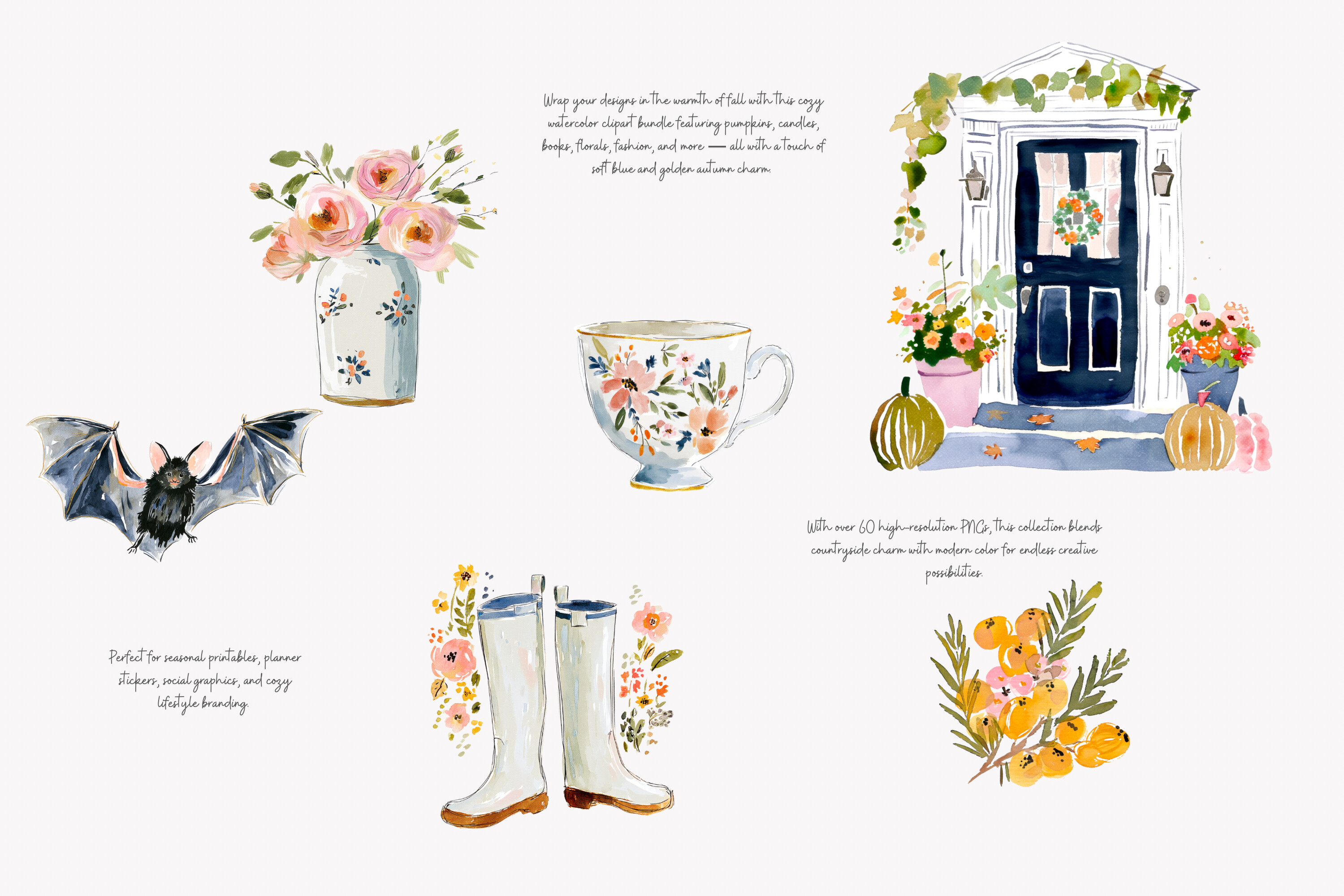 Autumn Clipart Cozy Cottage Set - photo 6