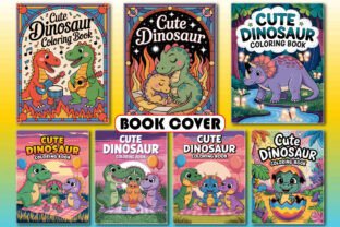 110 Cute Dinosaur Coloring Book for KDP Graphic by uniquedesign ...
