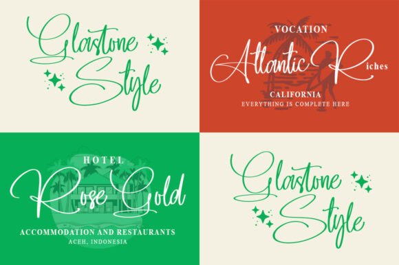 Glastone Style Font PNG with transparent background - Preview 1