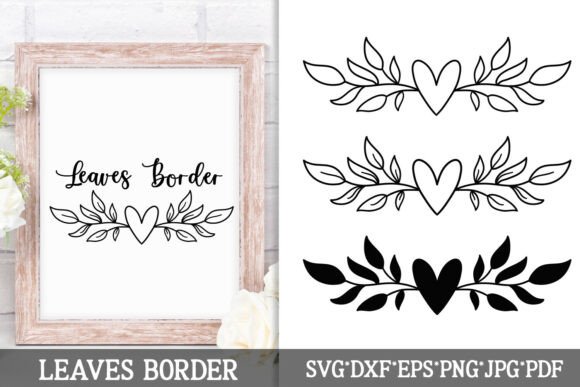 Floral Border SVG | Leafy Branch Wreath Graphic by PostersGalaxy ...