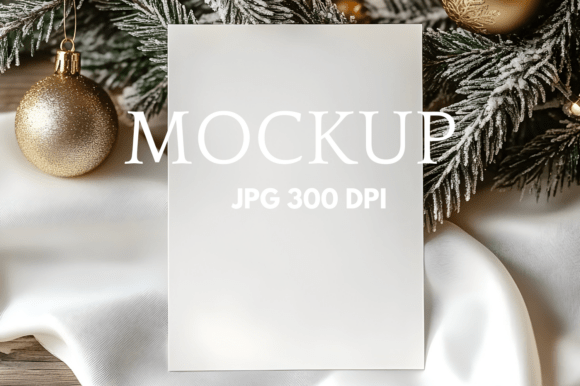Holiday Xmas 5x7 Invitation Card Mockup